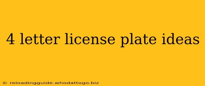 4 letter license plate ideas