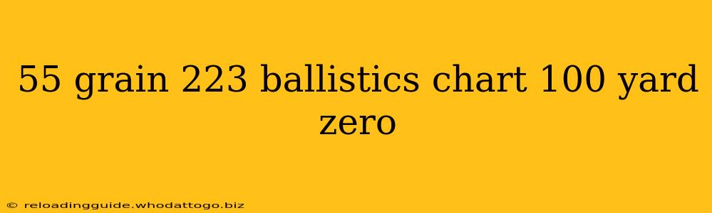 55 grain 223 ballistics chart 100 yard zero