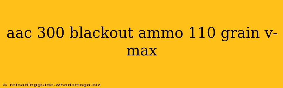 aac 300 blackout ammo 110 grain v-max