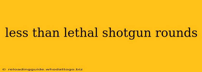 less than lethal shotgun rounds