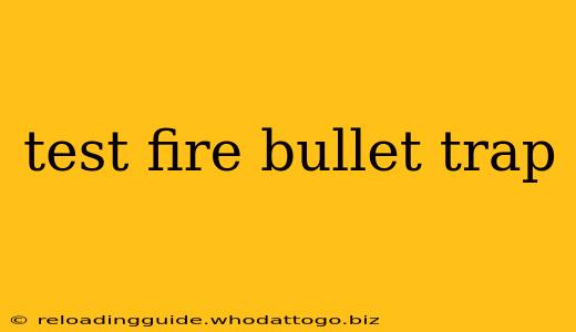 test fire bullet trap