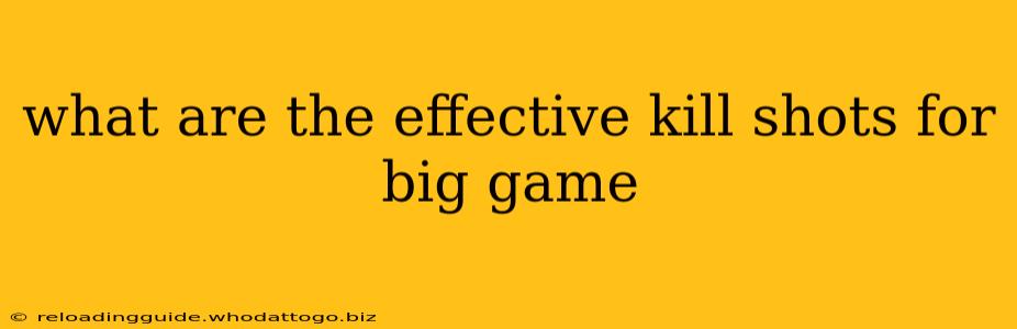 what are the effective kill shots for big game