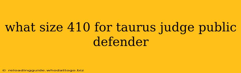 what size 410 for taurus judge public defender